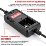 A rugged and durable cordless tool car charger.