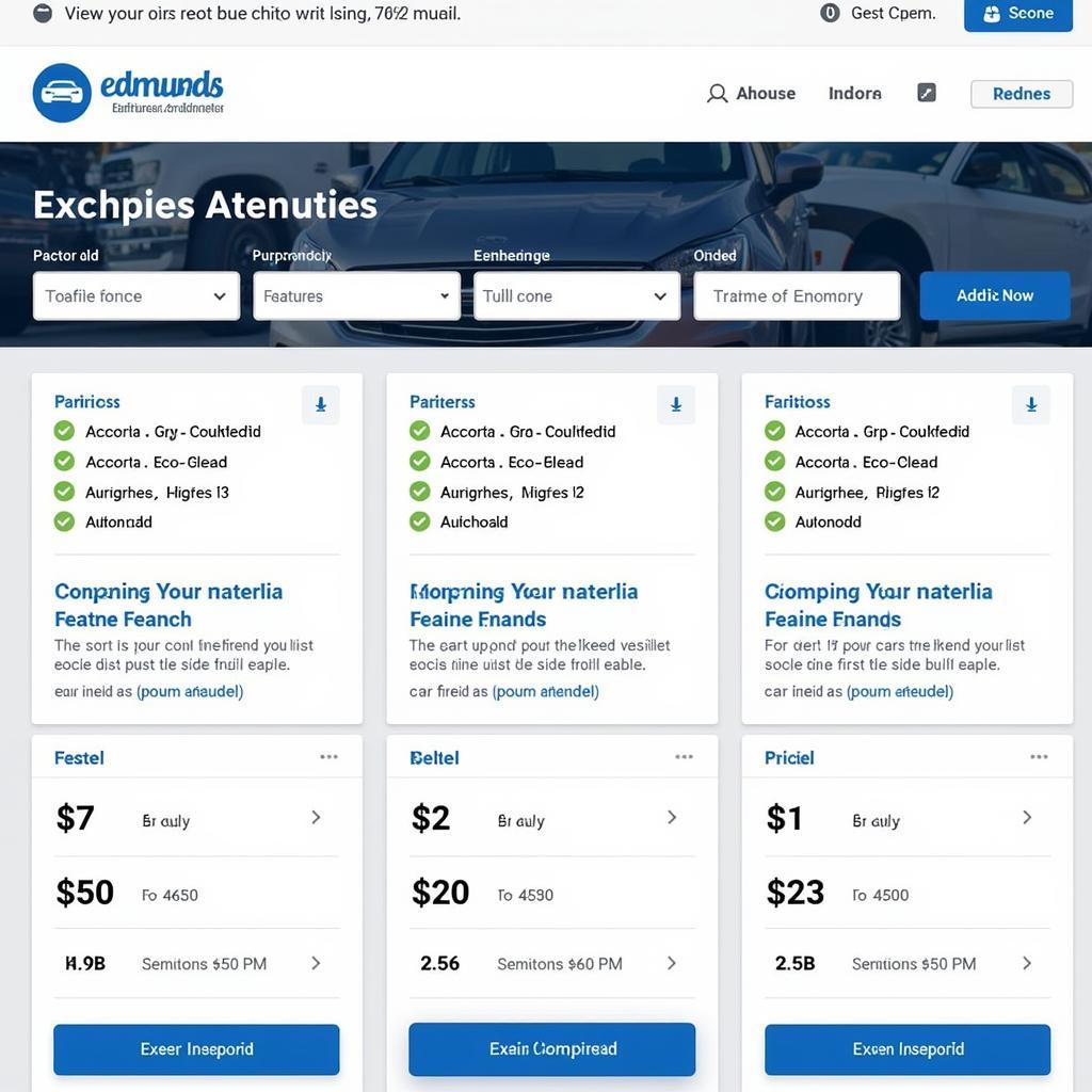 Edmunds Car Comparison Tool Interface