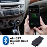 ELM327 Bluetooth OBD2 V1.5 Car Diagnostic Interface Tool Connected to a Car's OBD2 Port