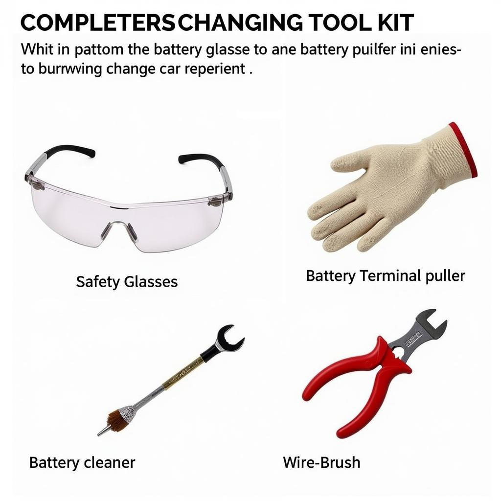 Essential car battery changing tools kit for DIY maintenance.