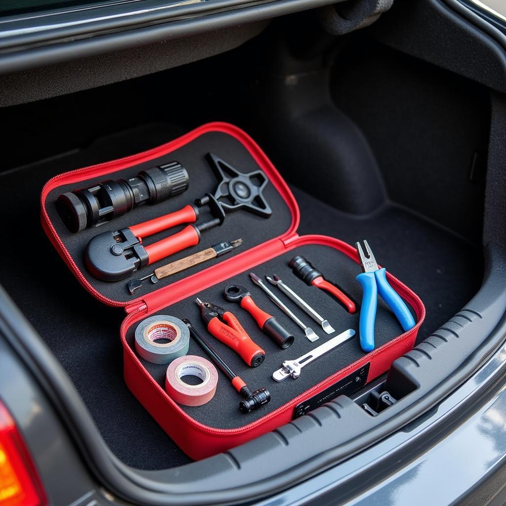 Essential car tools kit for roadside emergencies