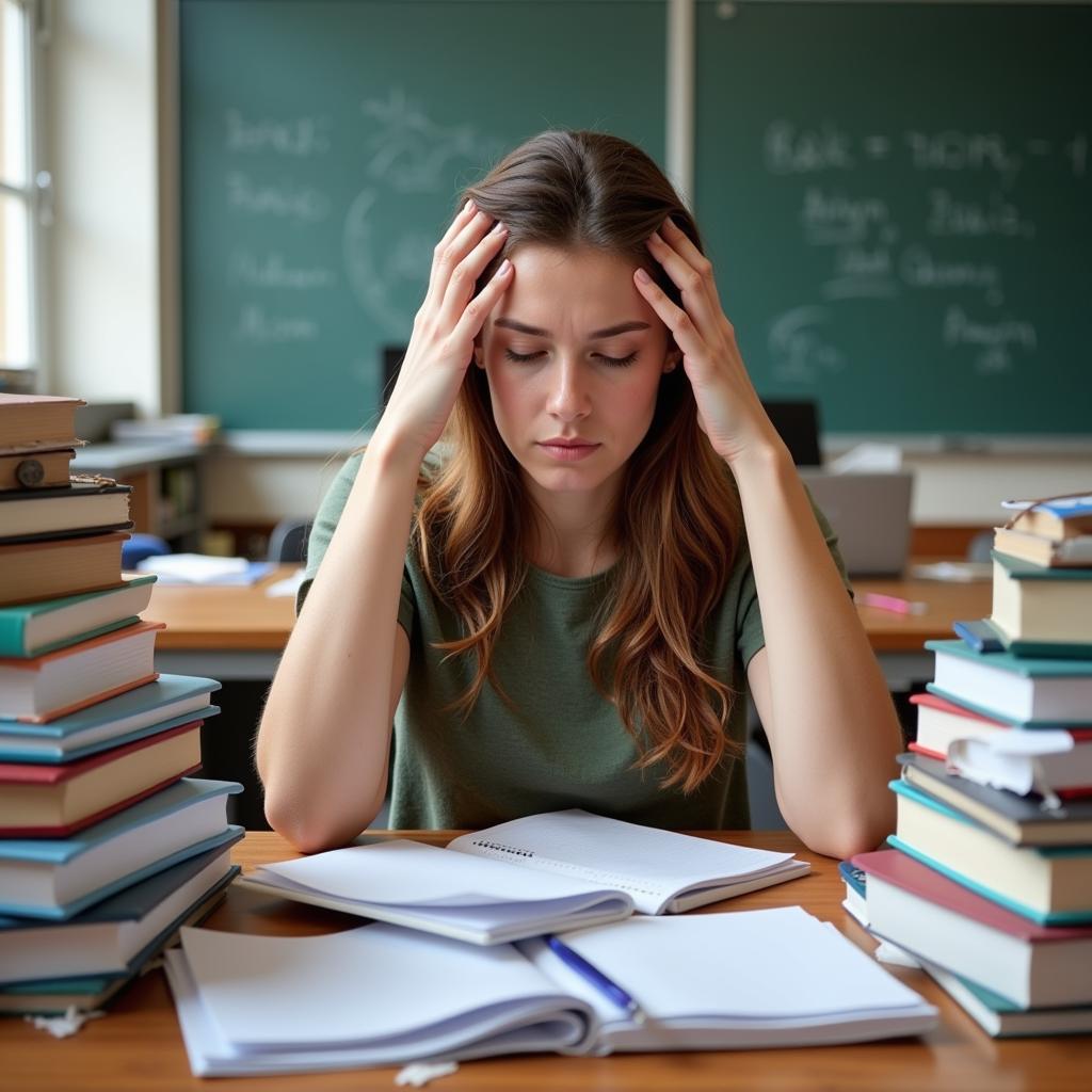 Stressed Teacher in Classroom