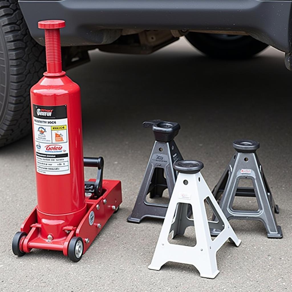 Floor Jack and Jack Stands for Single Car Garage