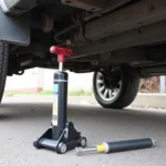 Floor Jack Lifting a Car