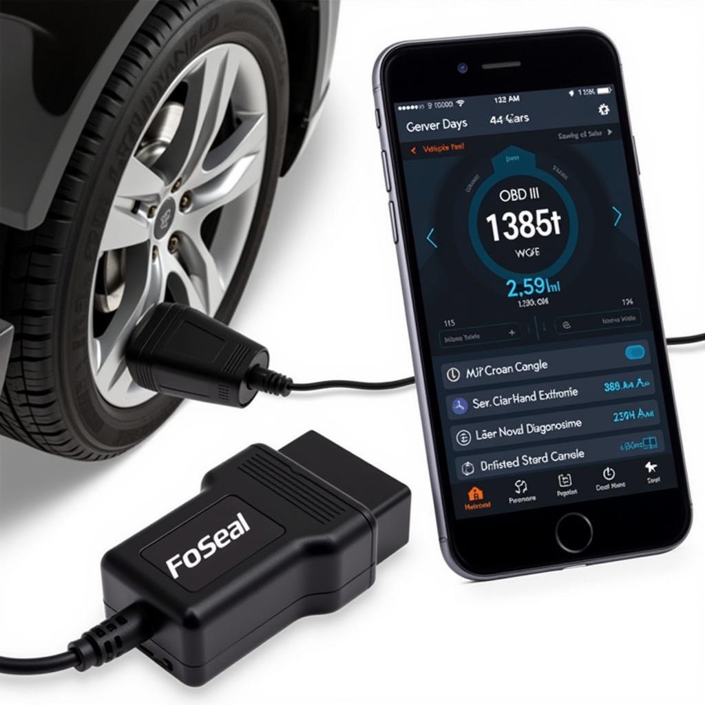 FoSeal OBD2 Scanner Connected to Car