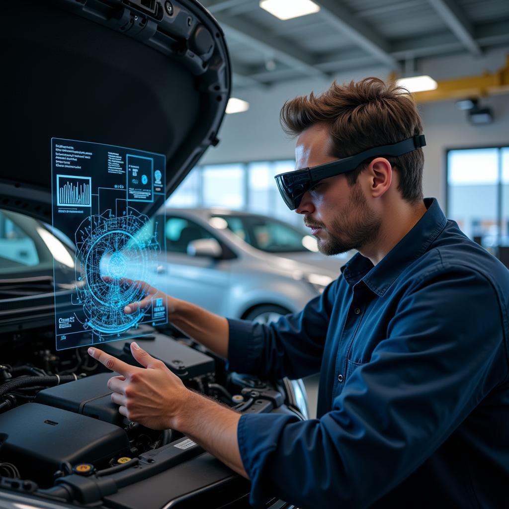 Mechanic Using Augmented Reality for Car Diagnostics