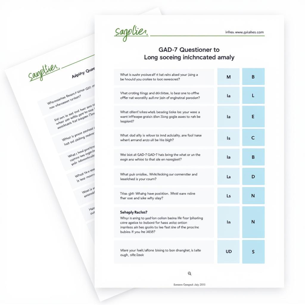 GAD-7 Screening Tool Example