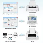 General Tool Reset Process: A step-by-step visual guide showing the process of resetting a Canon IP1880 printer using the General Tool.