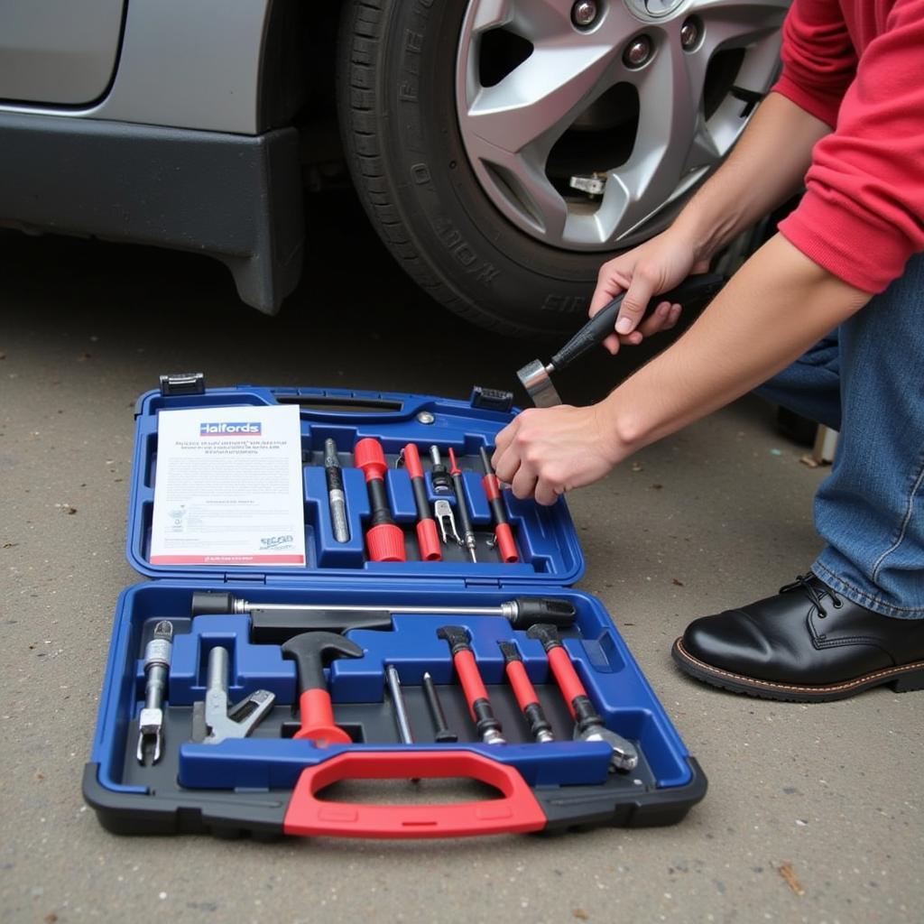 Using a Halfords Tool Kit for Car Maintenance