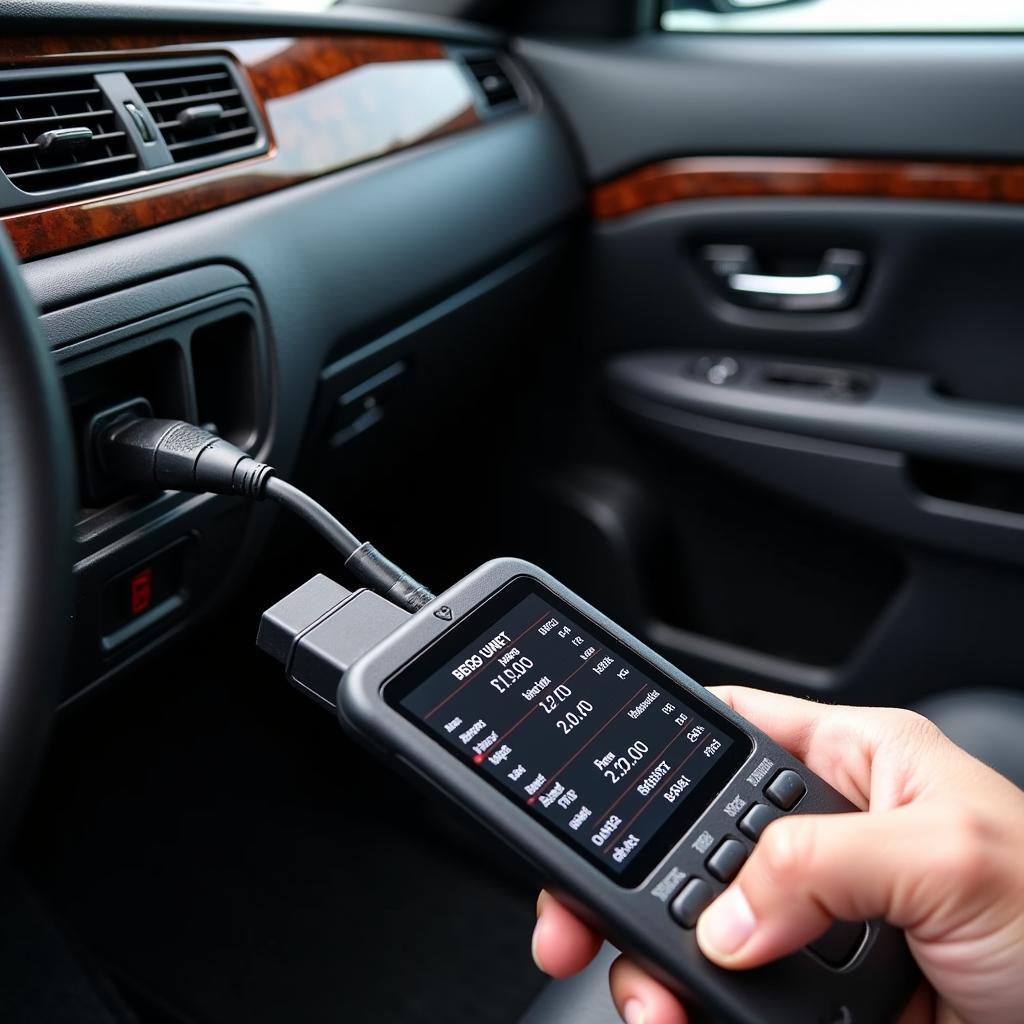 Handheld Tuner Connected to a 2004 Lincoln Town Car