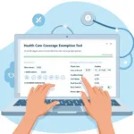 Online application for health care coverage exemption tool