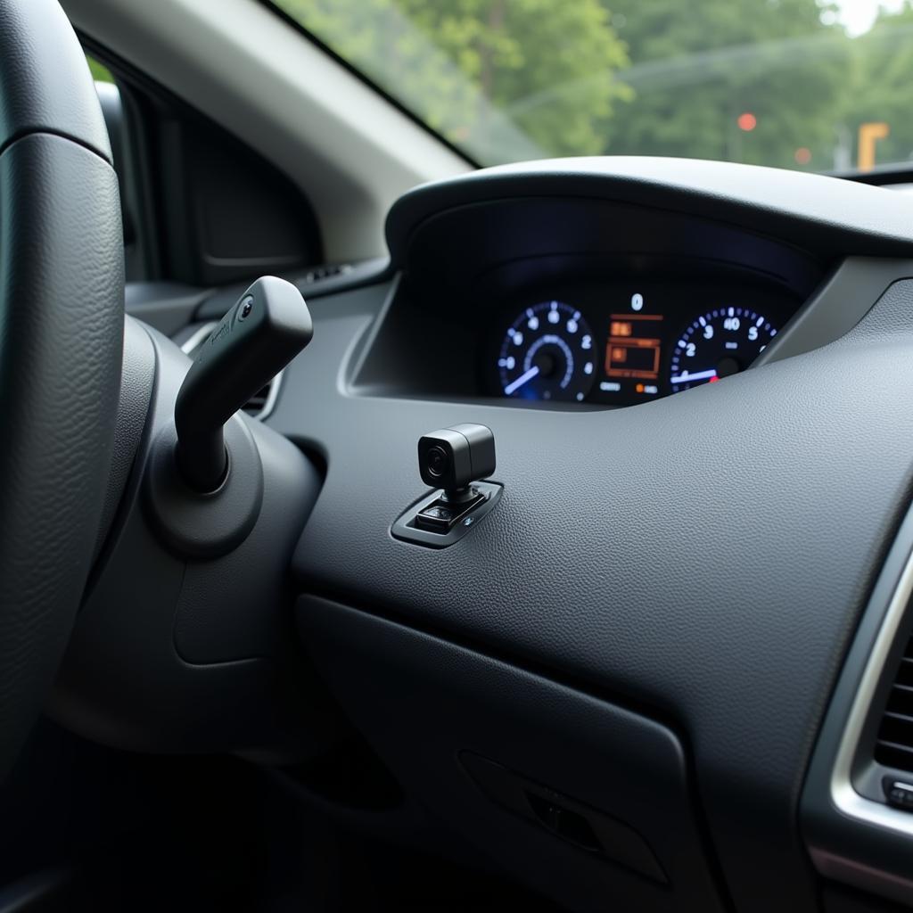 Hidden camera integrated into a car's dashboard