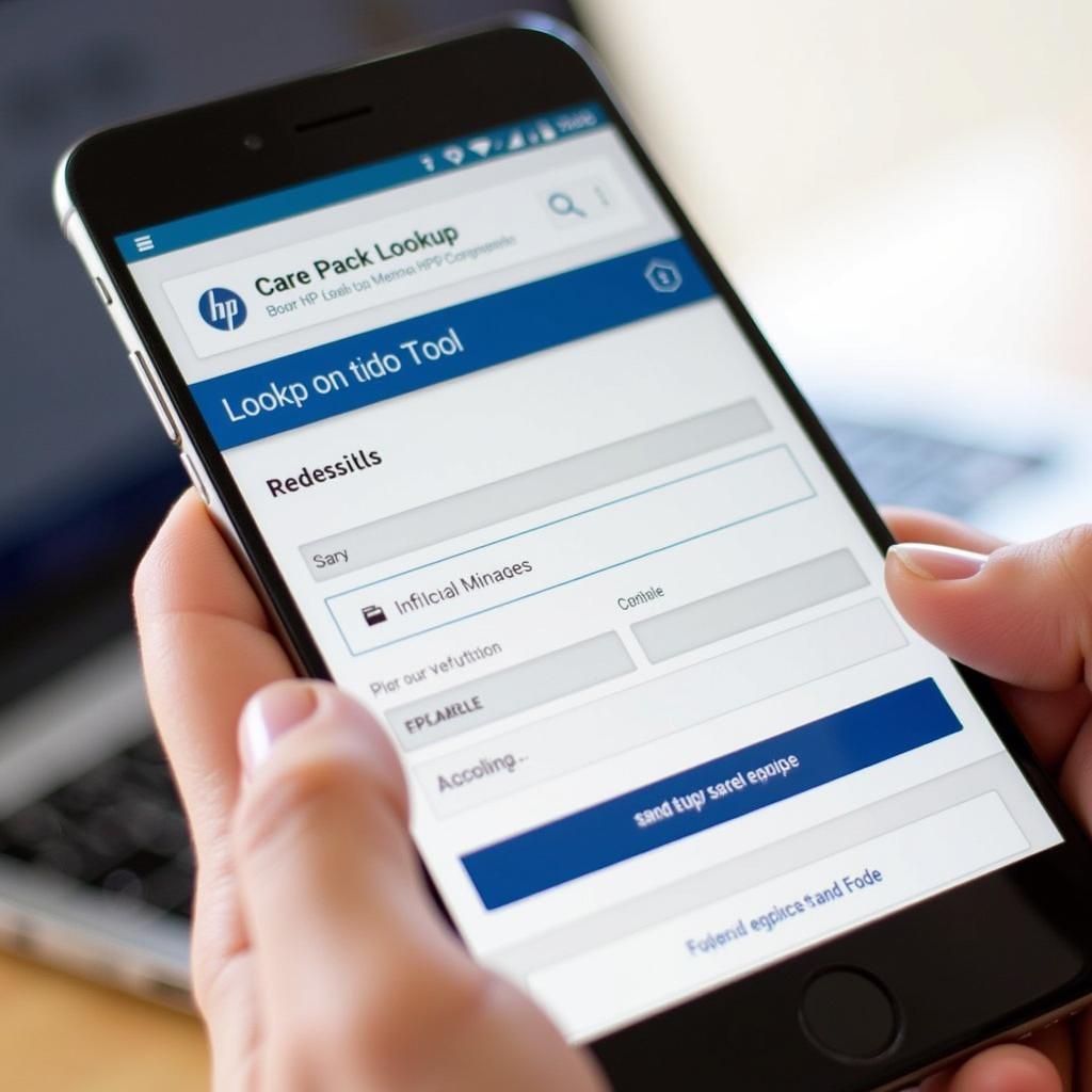 Accessing HP Care Pack Lookup Tool on Mobile