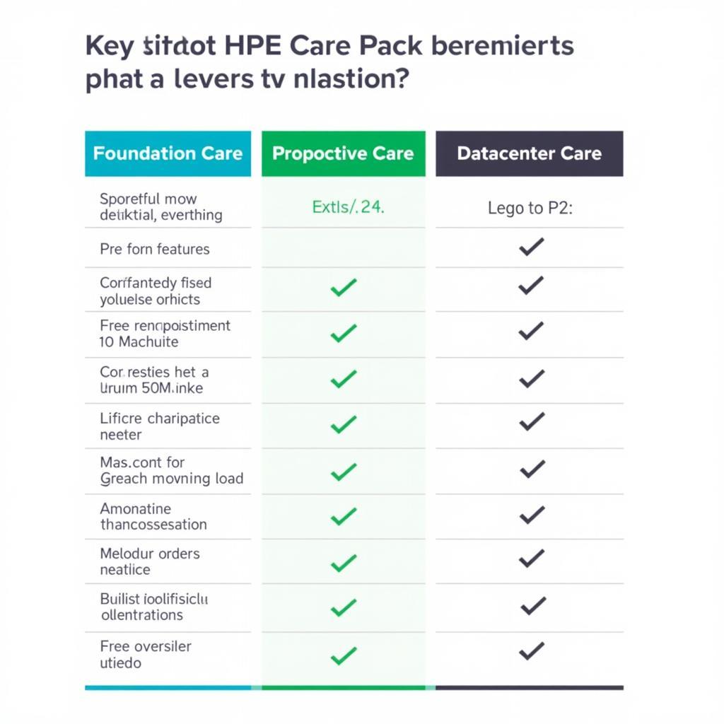 Comparing HPE Care Pack Service Levels