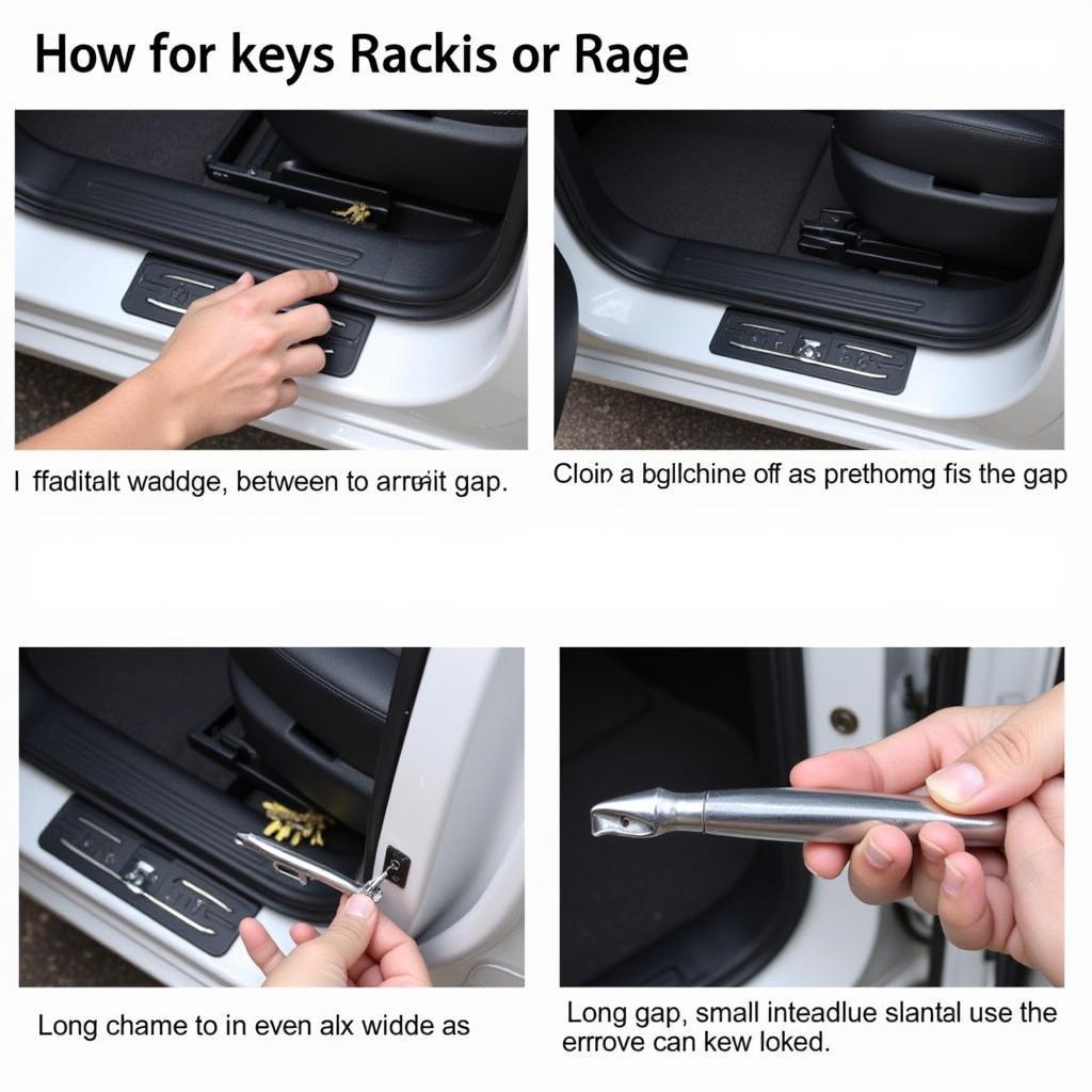 Inflatable wedge and long reach tool for retrieving car keys