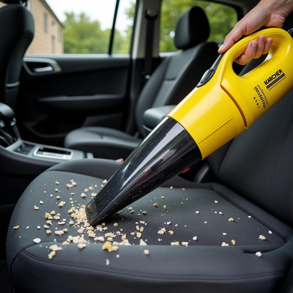 Karcher Handheld Car Vacuum in Action