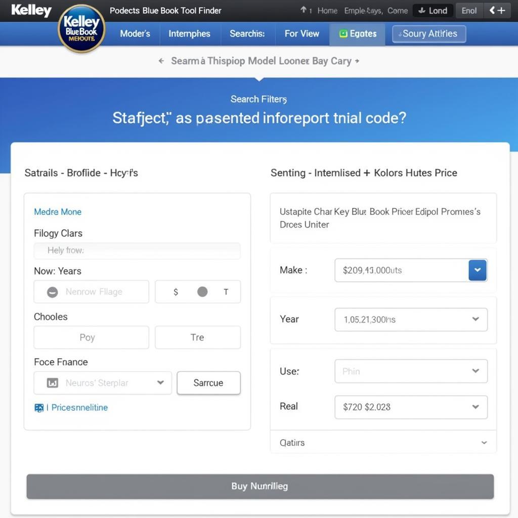 Kelley Blue Book Car Finder Tool Homepage