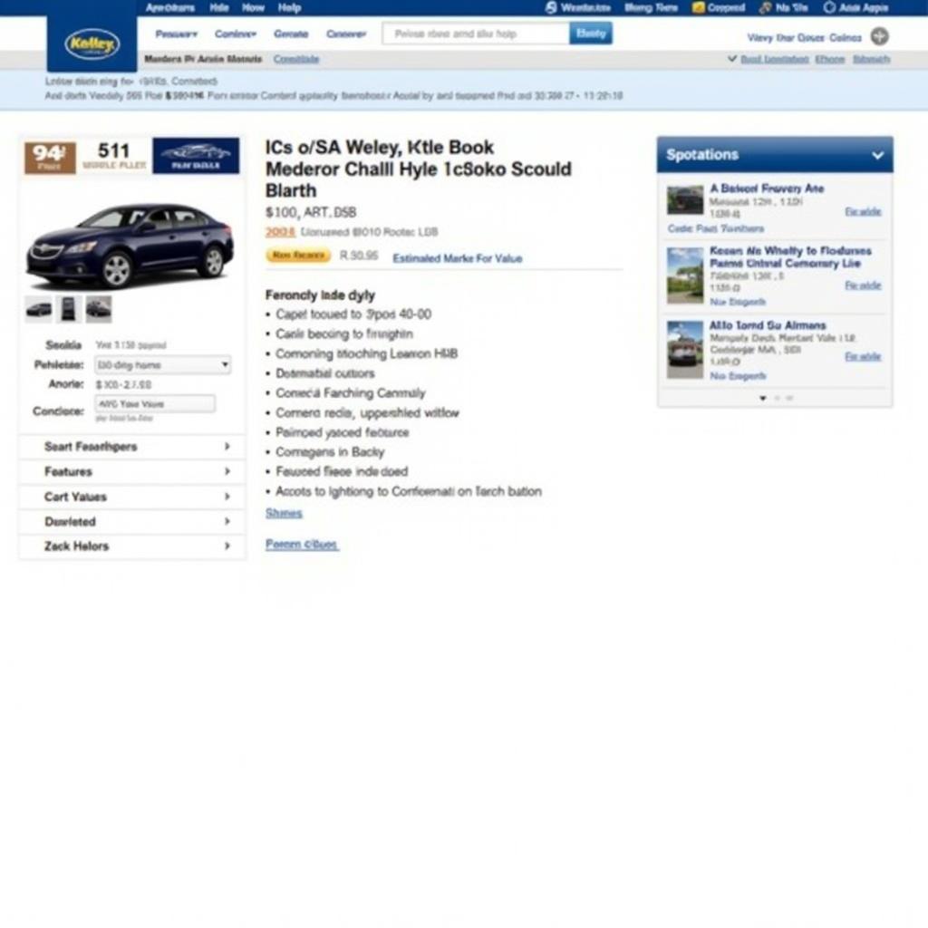 Kelley Blue Book Vehicle Details Page