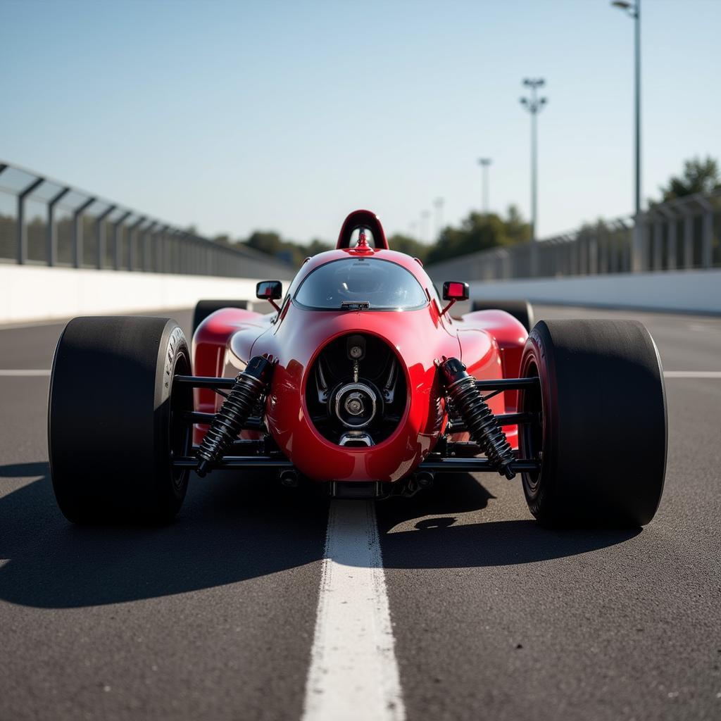 A legend car prepared for racing, demonstrating optimal rear axle alignment.