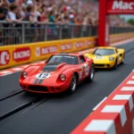 Mac Tools Drag Racing Slot Car Set in Action