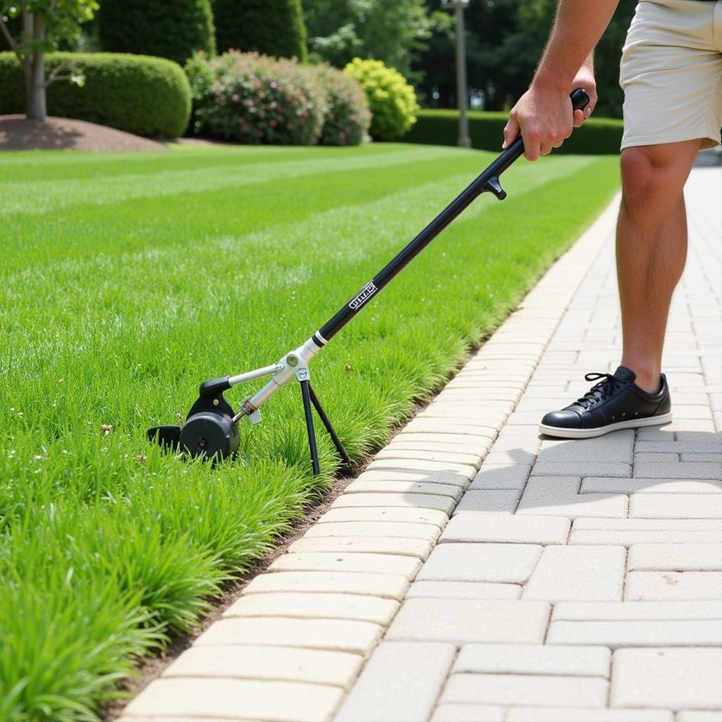 Edging a Lawn with a Manual Edger