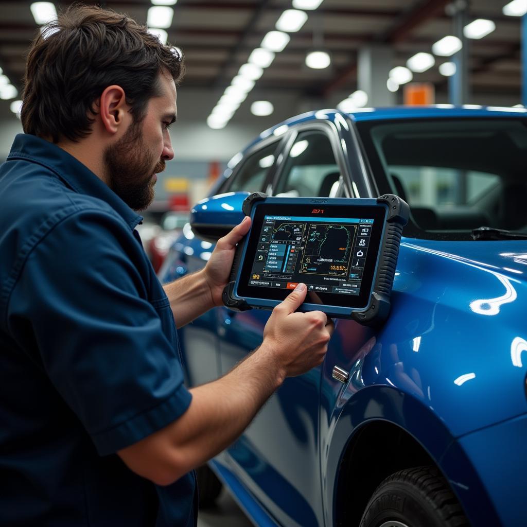 Mechanic Using Professional Scan Tool