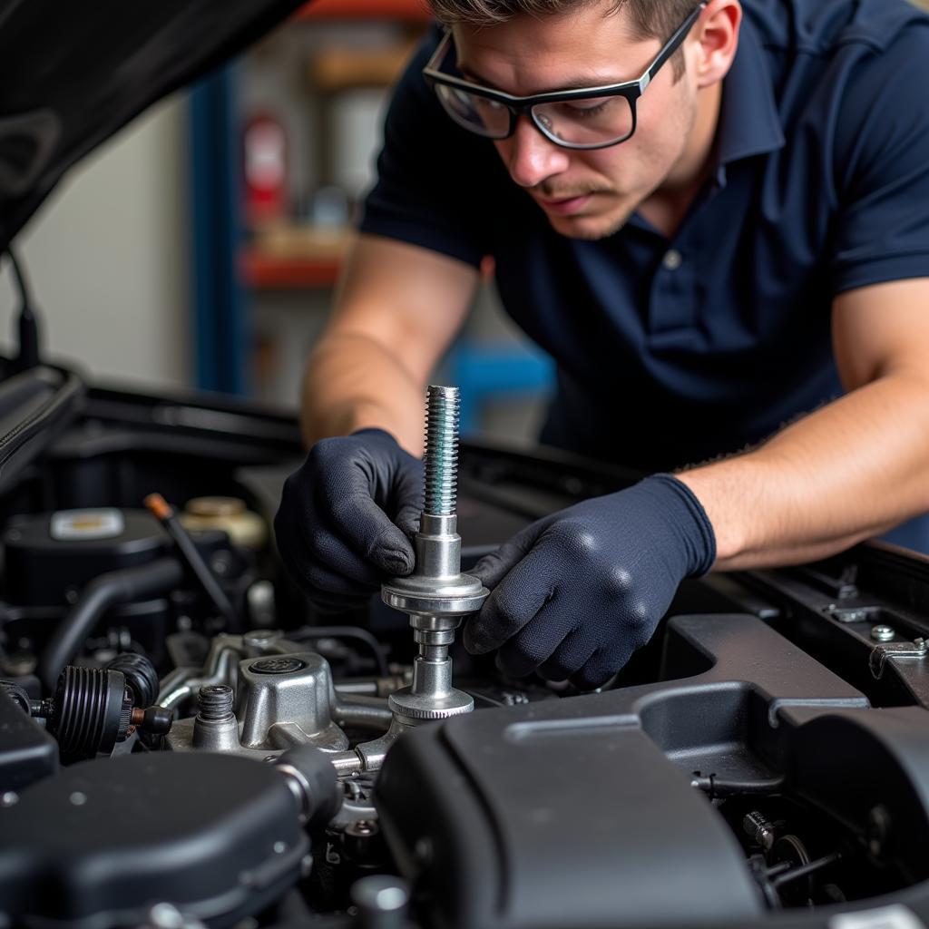 Mechanic Using Professional Tools