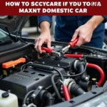 Mechanic Working on a Domestic Car Engine