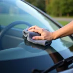 Microfiber Cloth Cleaning Car Windshield