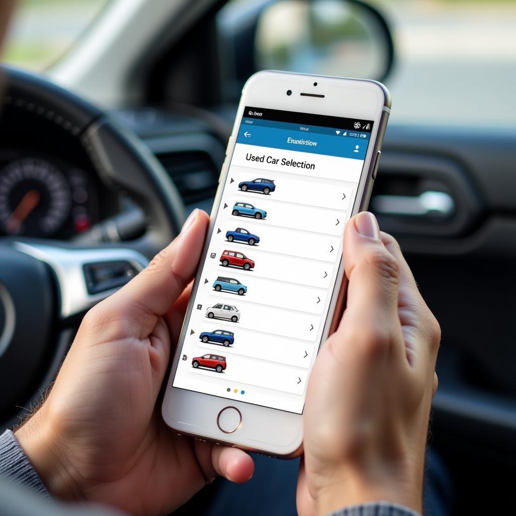 Mobile friendly used car selection tool