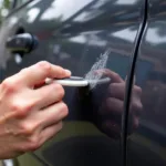 Applying rubbing compound to a moderate car scratch