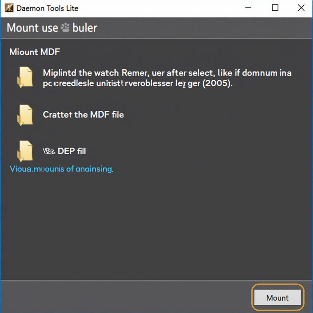 Mounting an MDF file using Daemon Tools