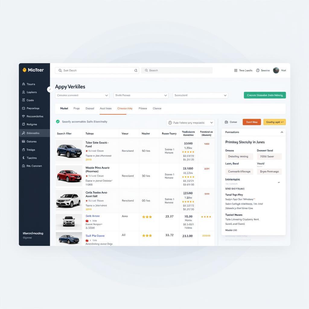 Multi Car Search Tool Interface