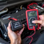 Multimeter Testing Car Battery