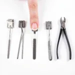 Different types of nail clippers and files