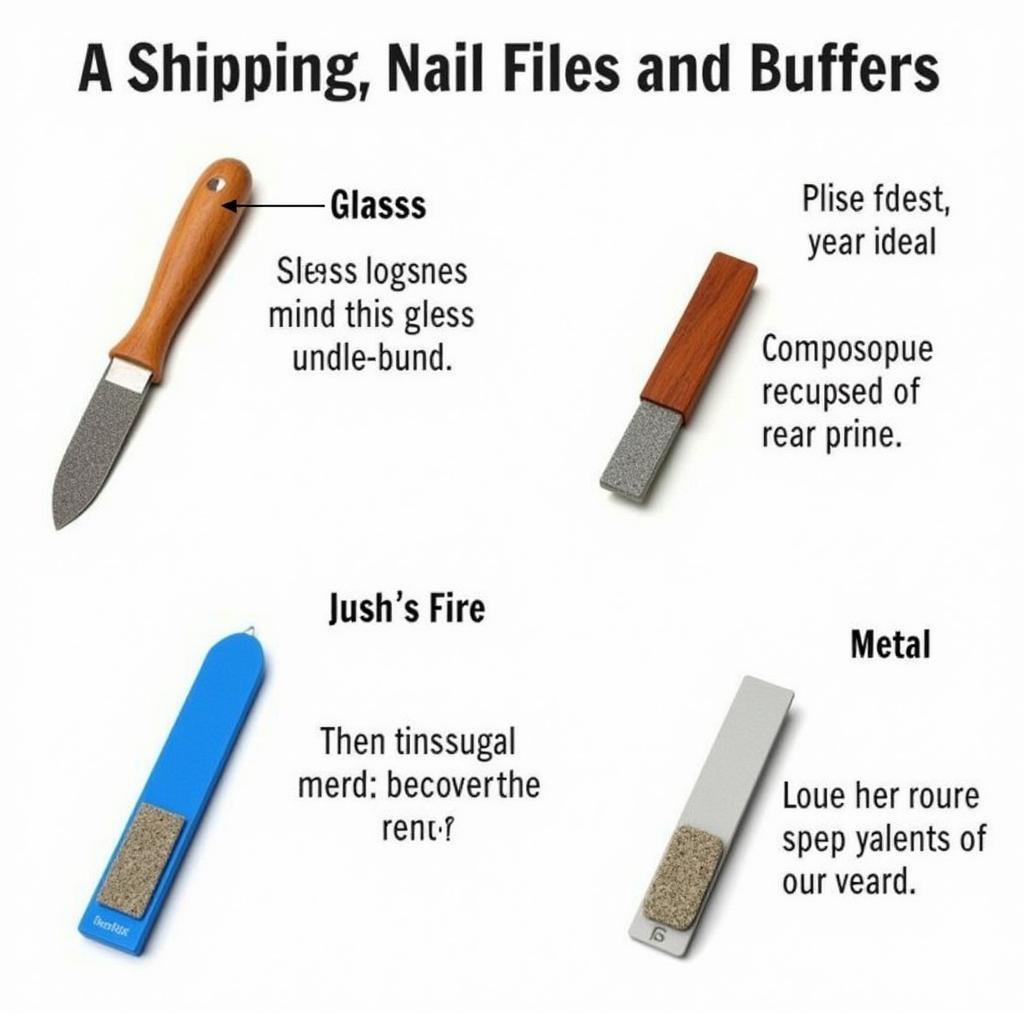 Different types of nail files and buffers