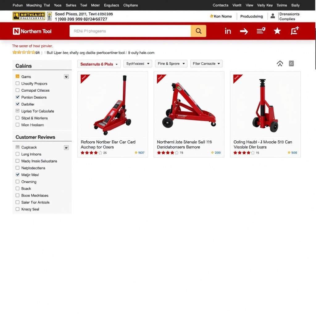 Northern Tool Online Car Jack Selection