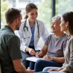 Nurse, Family, and Patient Discussing Palliative Care