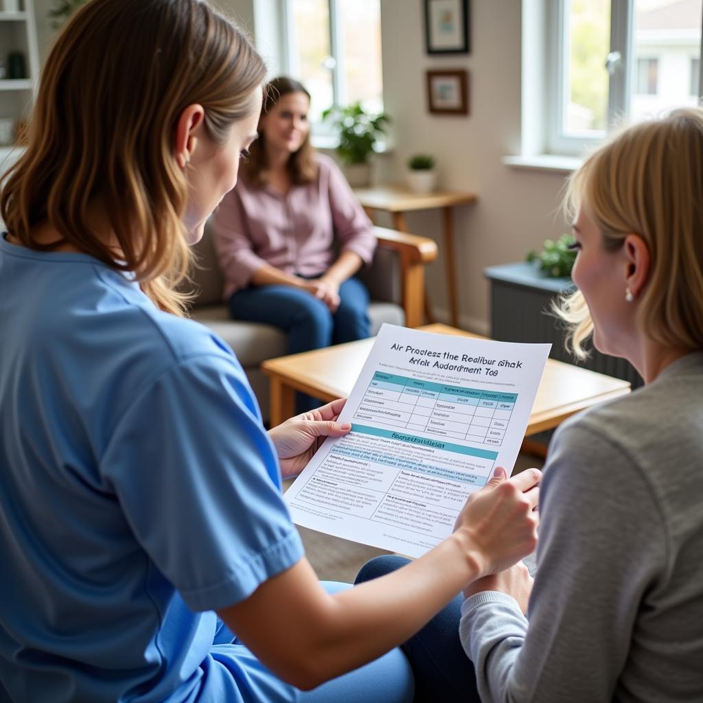 Nurse Using Readmission Risk Tool with Patient