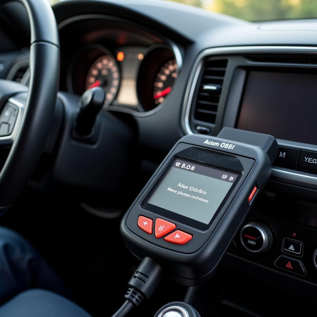 OBD-II Scanner Connected to a Car