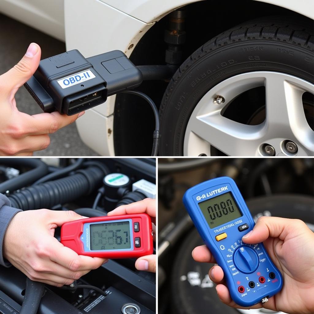 Essential Car Diagnostic Tools: OBD Scanner, Tire Gauge, Multimeter