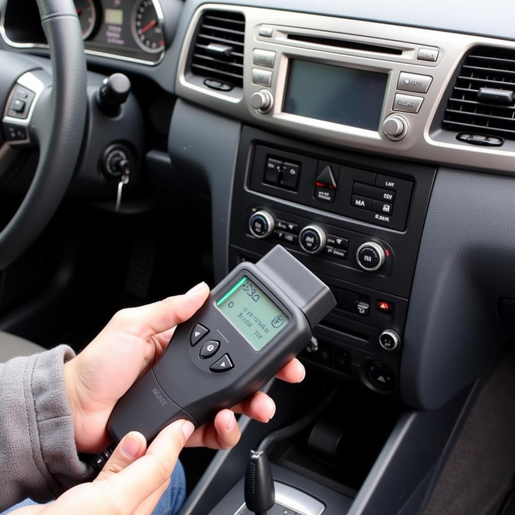 OBD Tool Connected to Car's OBD2 Port