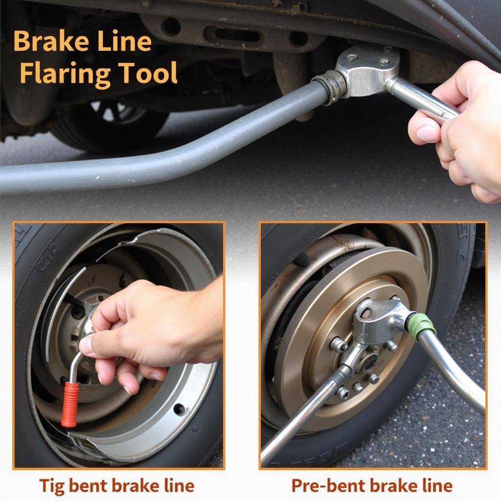 On-Car Brake Line Flaring Tool in Use