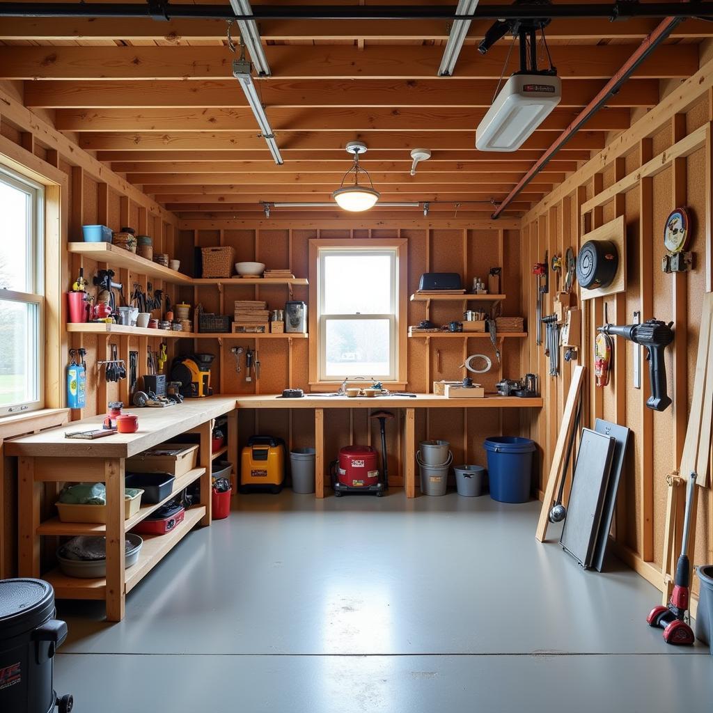 One Car Garage Woodworking Setup