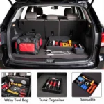 Organized Car Trunk Tools Storage