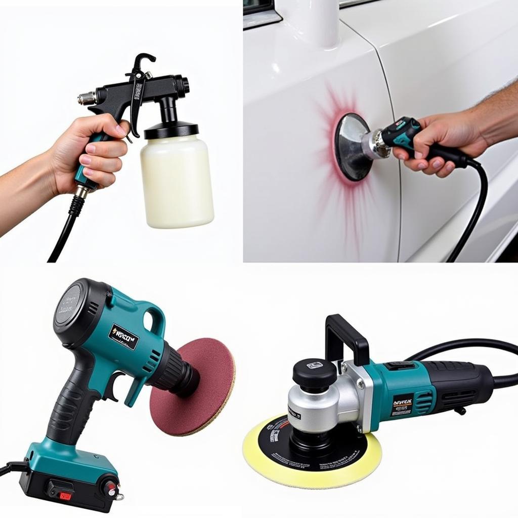 Car Painting and Finishing Tools: Spray Gun, Sander, and Polisher