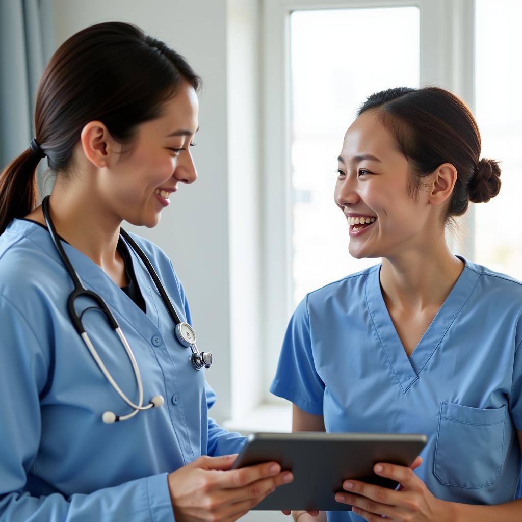 Happy Patient Interacting with a Healthcare Provider