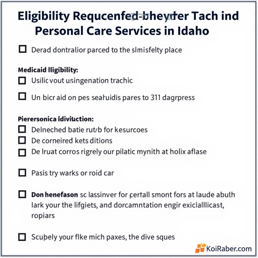 Idaho Personal Care Allocation Tool Eligibility Criteria