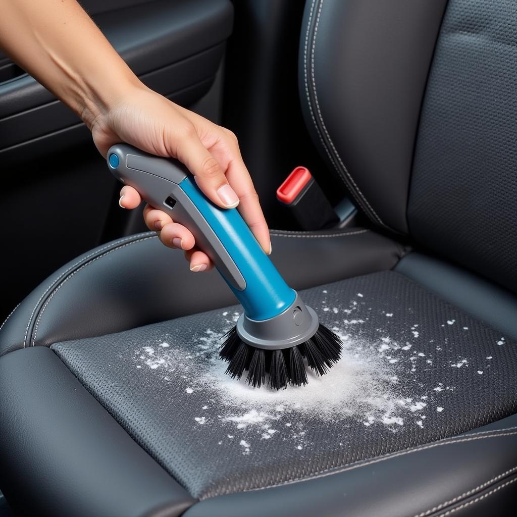 Cleaning a car interior with a pet multi-tool