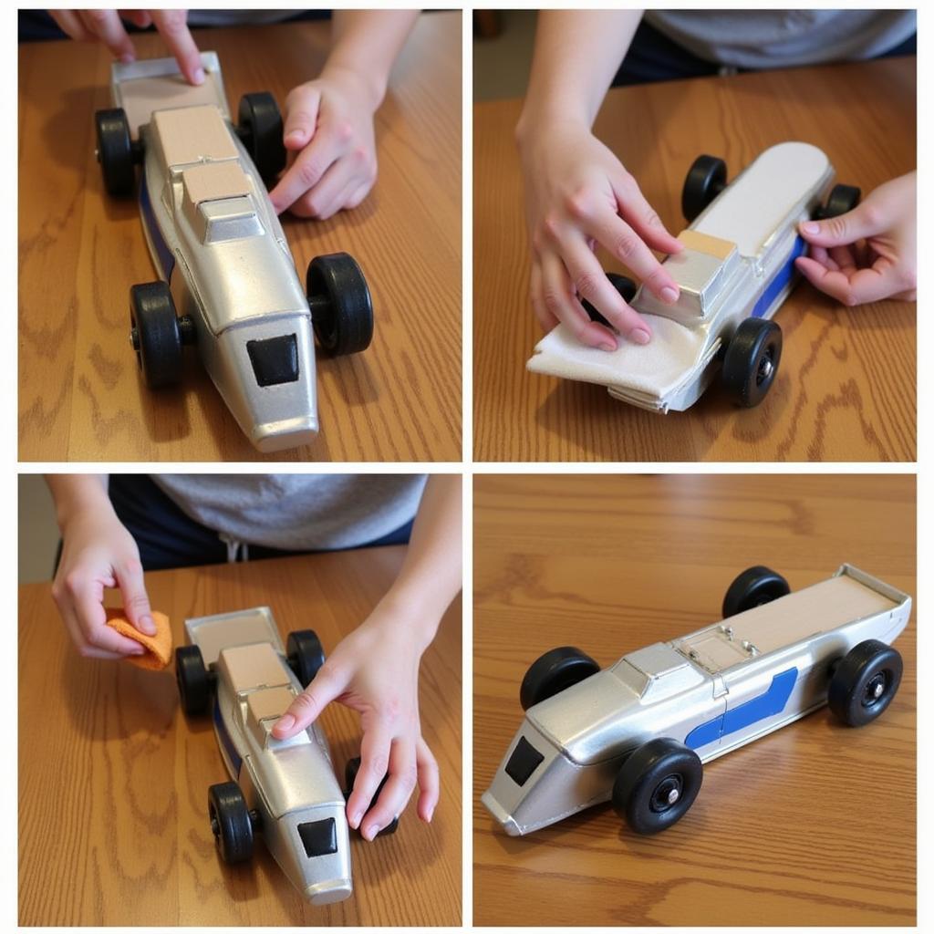 Polishing a Pinewood Derby Car